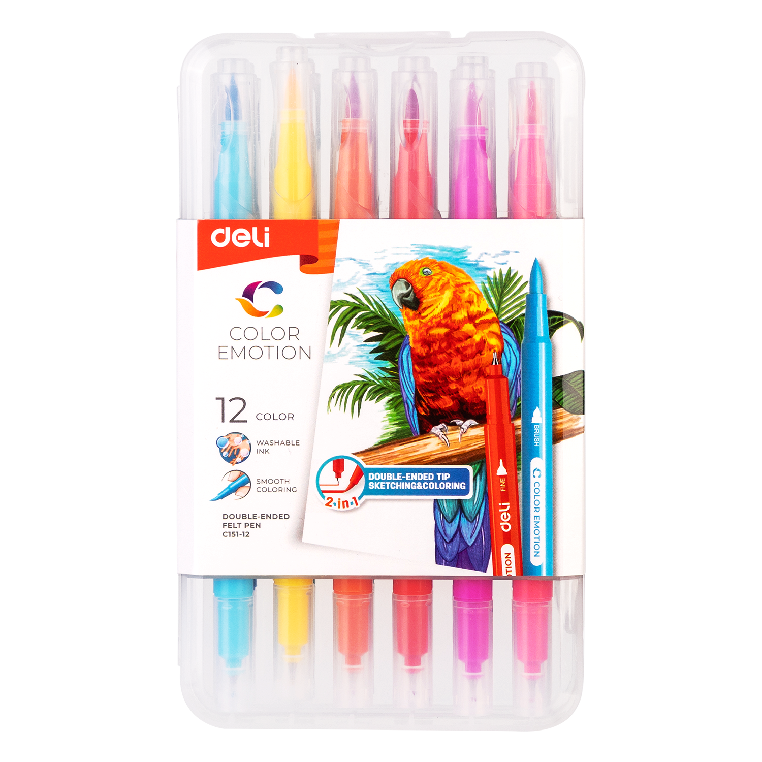 CARIOCI CU VARF PENSULA 12 CULORI CUTIE PLASTIC DELI CARIOCI CU VARF PENSULA 12 CULORI CUTIE PLASTIC DELI